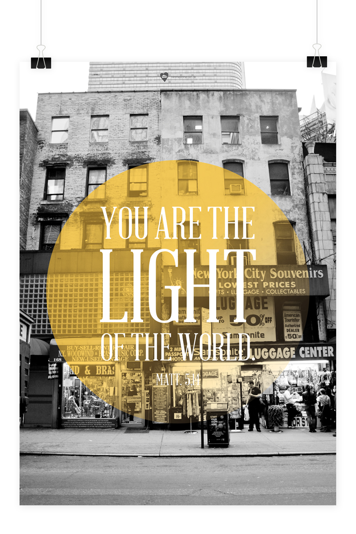 Christliches Poster Light von Himmel im Herzen