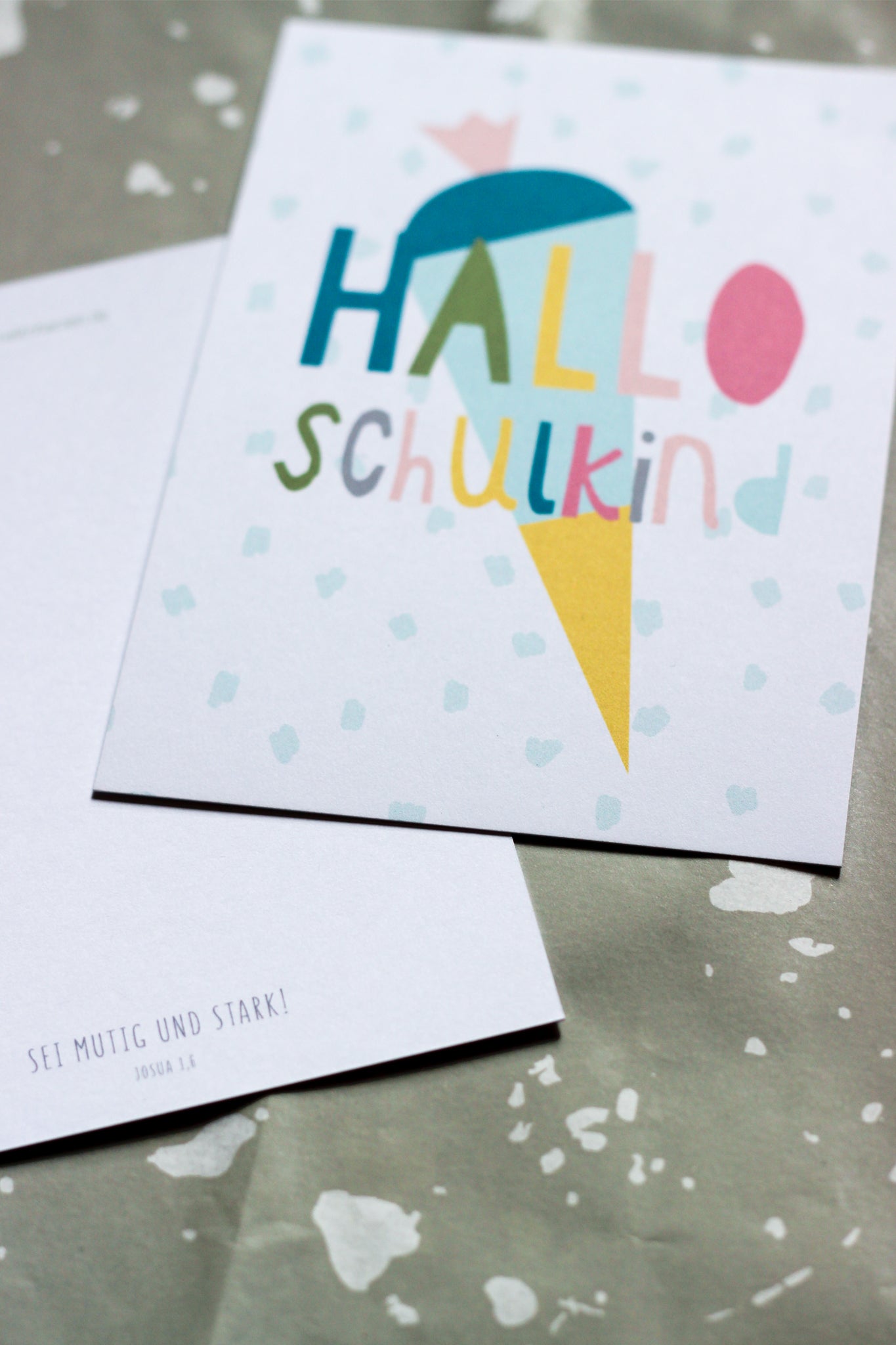 Postkarte - Hallo Schulkind