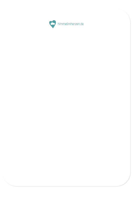 Rückseite Christliche Postkarte zur Taufe von Himmel im Herzen