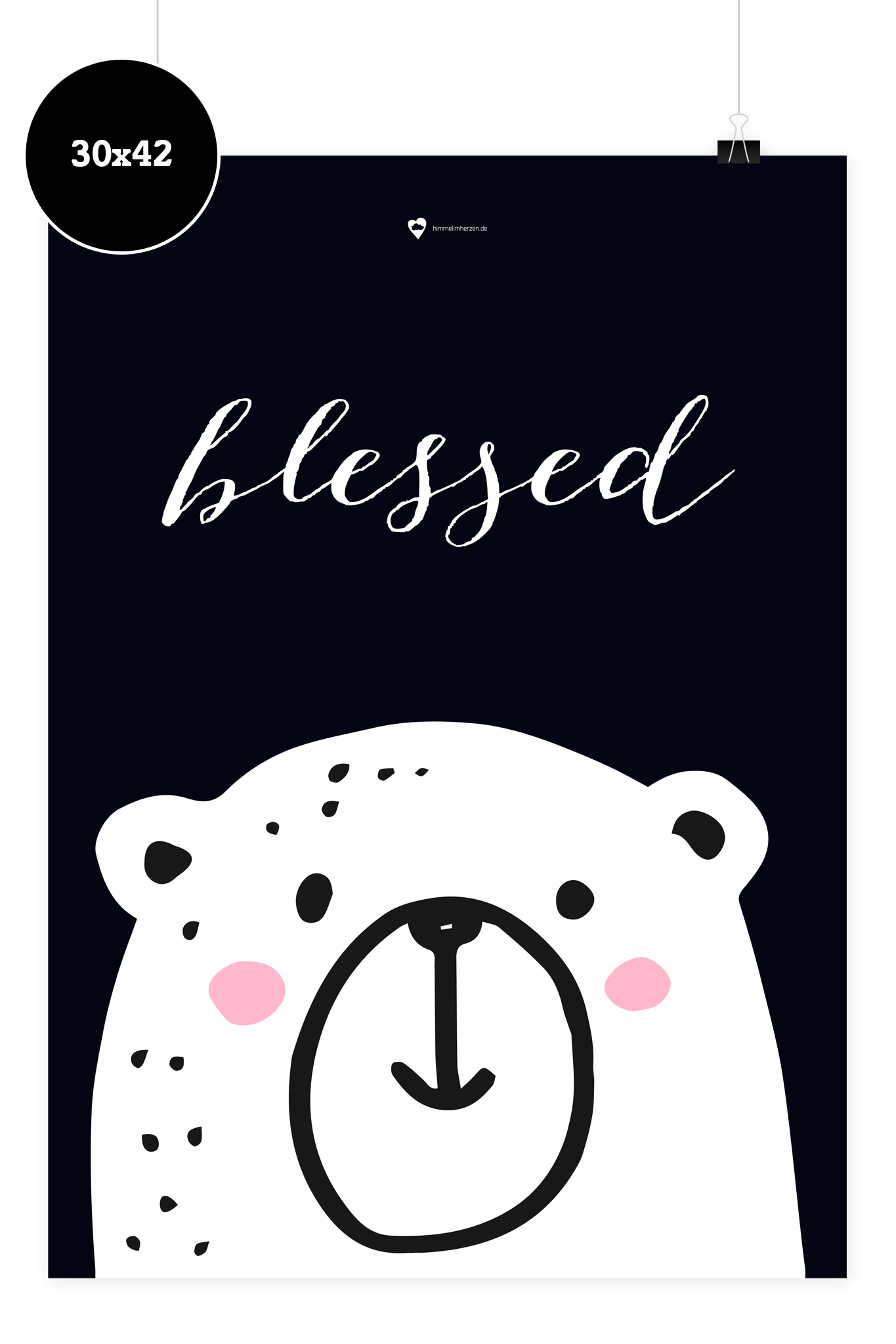 Christliches Kinderposter Blessed von Himmel im Herzen