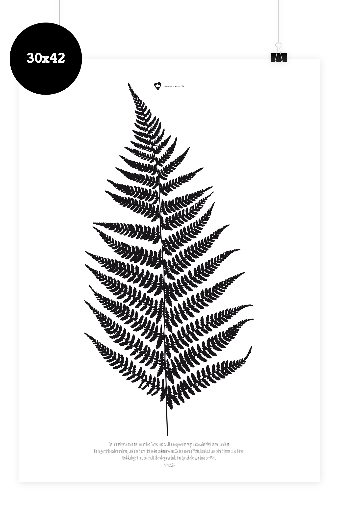 Christliches Poster mit die Himmel verkünden von Himmel im Herzen