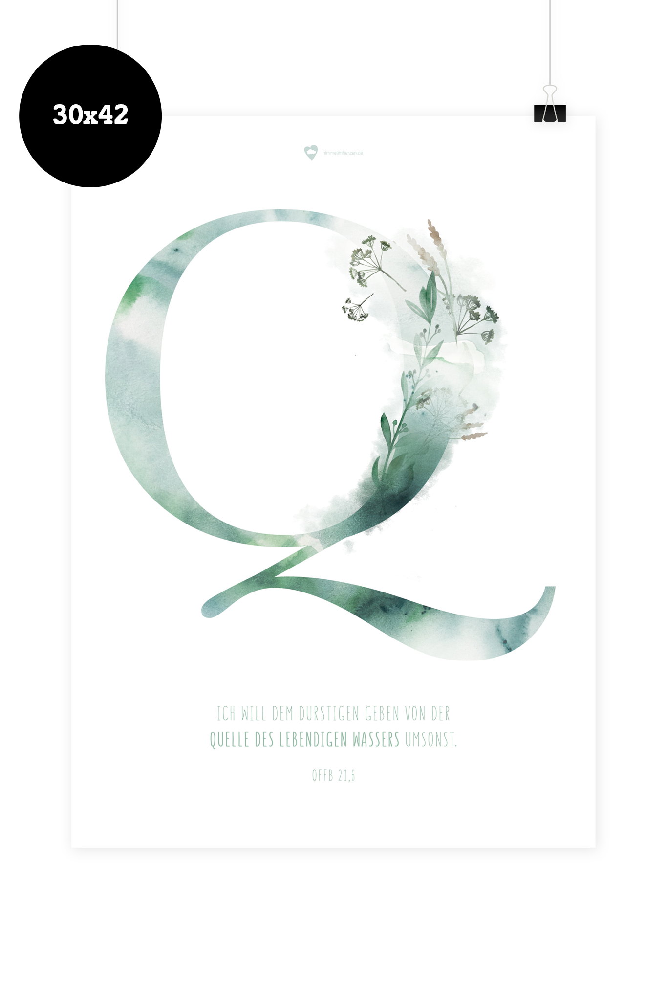 Christliches Poster mit der Jahreslosung 2018 von Himmel im Herzen