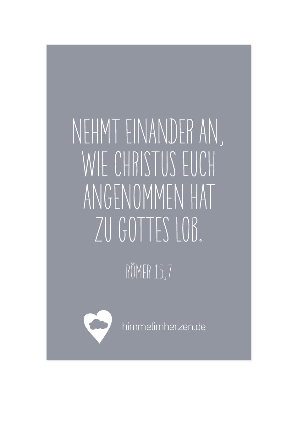 Rückseite der christlichen Mutmachkarte mit der Jahreslosung 2015 von Himmel im Herzen