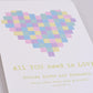 Postkarte - Hochzeit - All you need is love