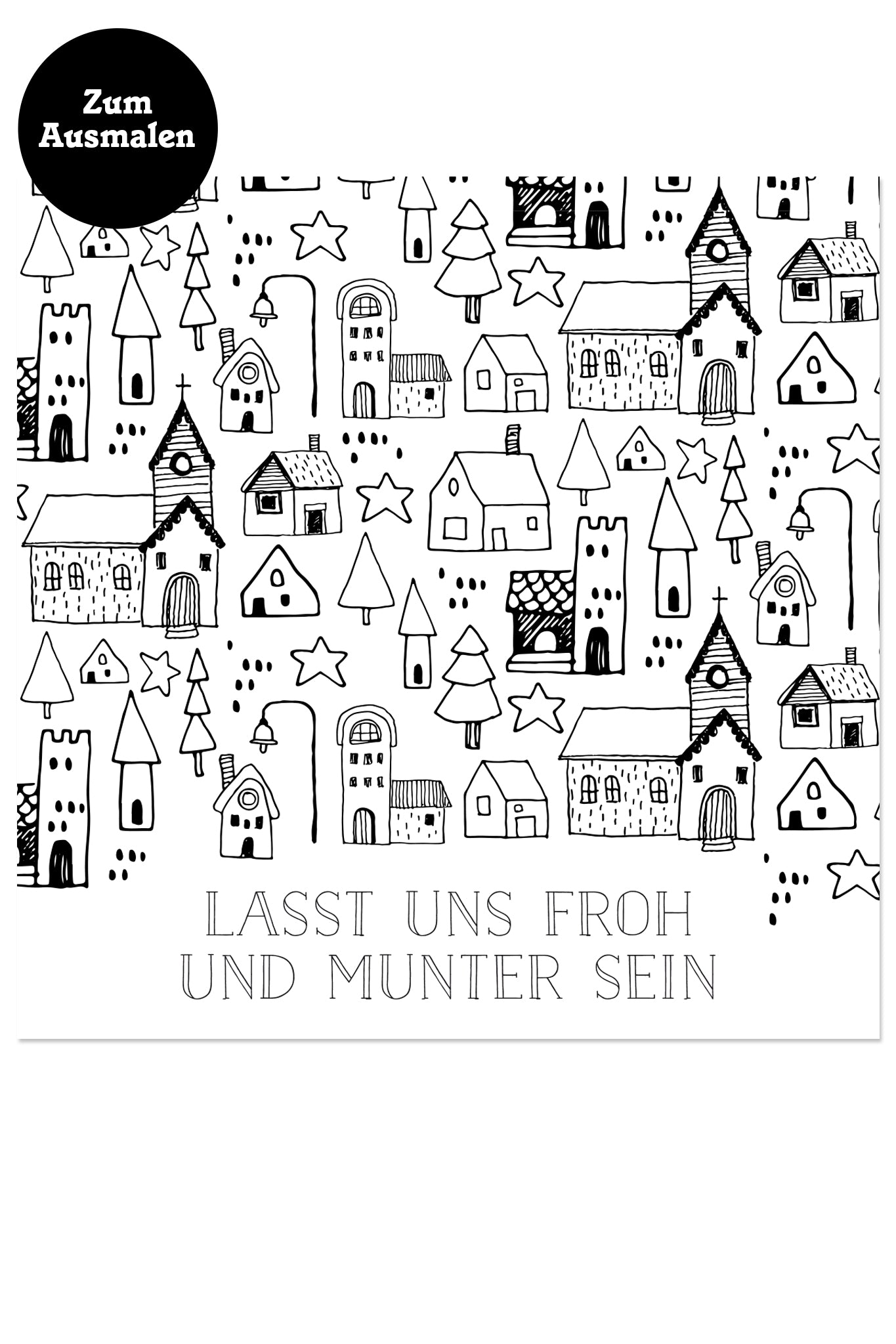 Weihnachtspostkarte - Lasst uns froh und munter sein