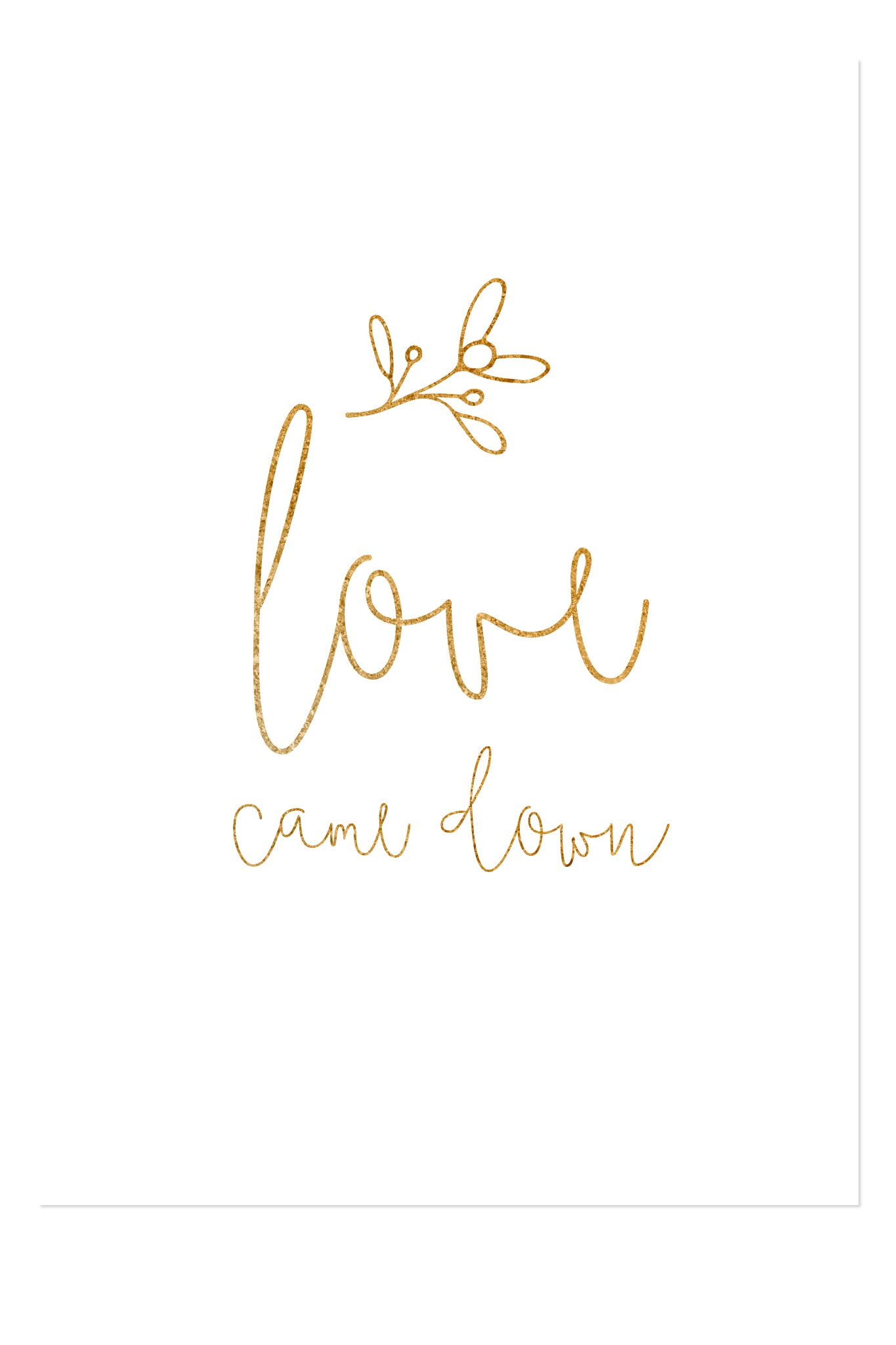 Weihnachtspostkarte - Love came down - gold