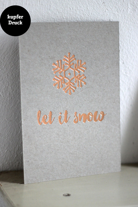 Weihnachtspostkarte - Let it snow