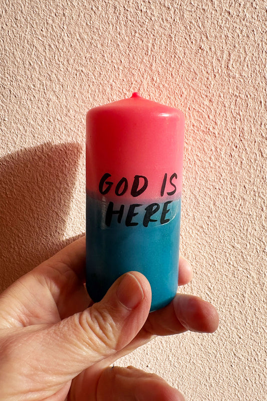 Blockkerze - God is here