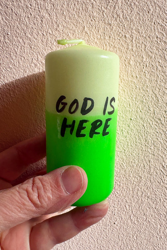 Blockkerze - God is here