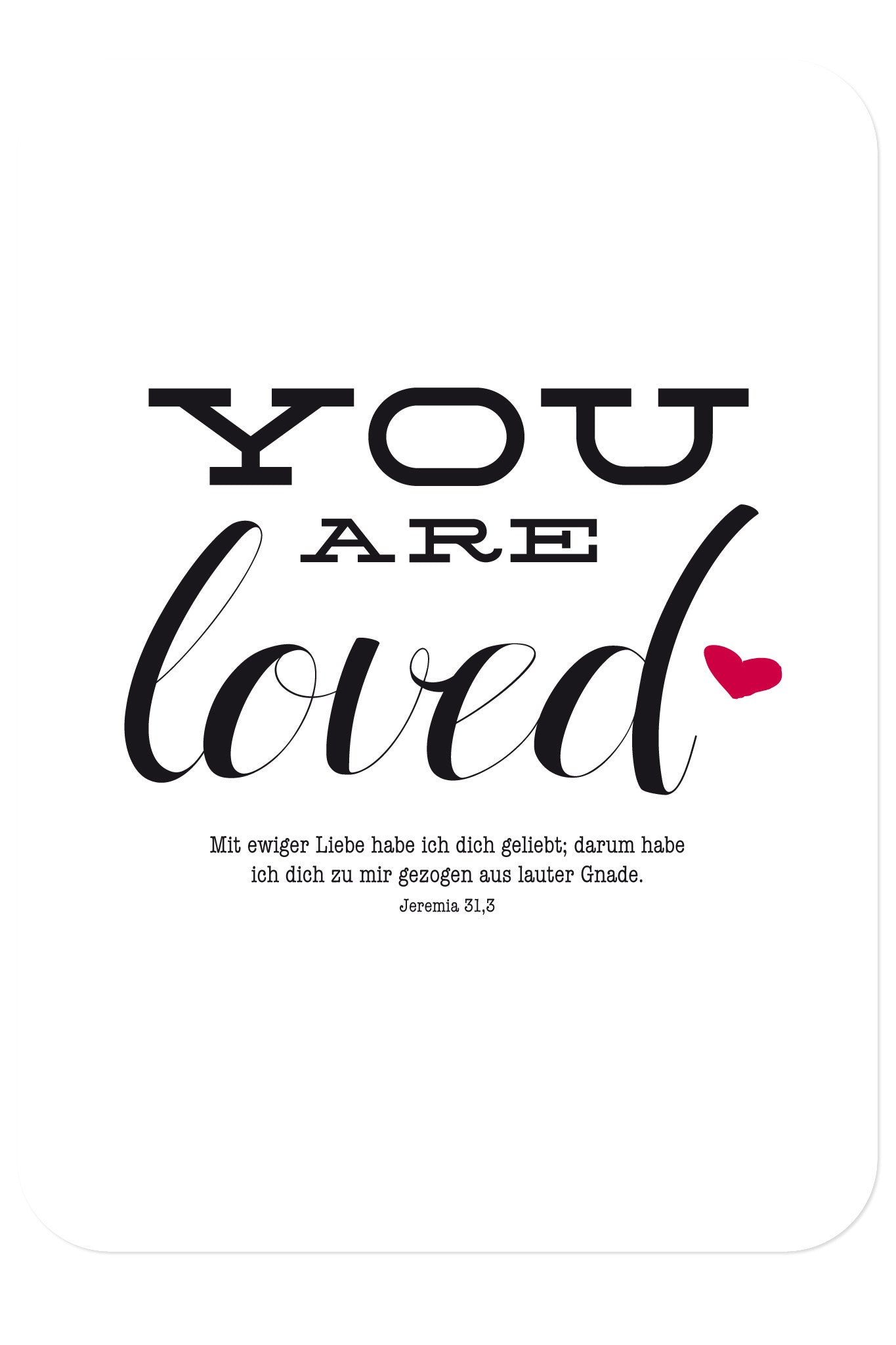 Christliche Postkarte You are loved von Himmel im Herzen zur Ermutigung
