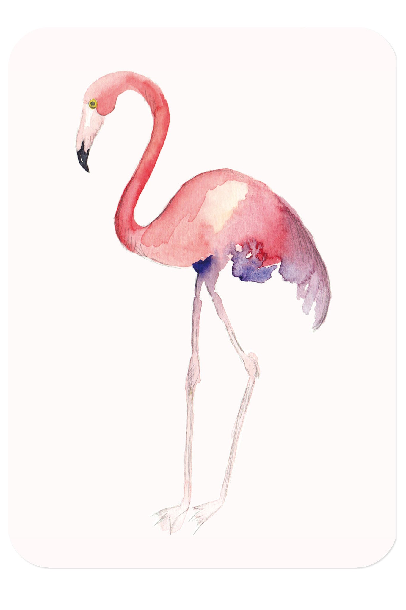 Postkarte von Himmel im Herzen mit einem Flamingo