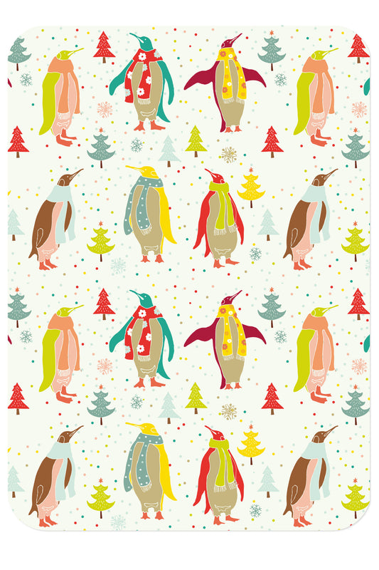 Vorderseite der Weihnachtspostkarte Pinguinen mit der Illustration von Pinguinen von Himmel im Herzen
